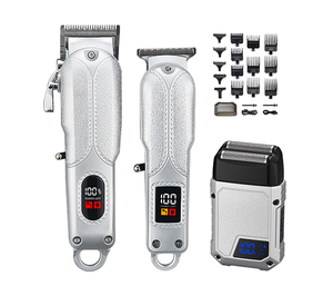 Máquina Cortapelos y Recortadora de Pelo Plateada para Hombre, Combo Profesional de Peluquería Eléctrica con Estuche de Almacenamiento, ¡Gran Venta! - Product Image 6