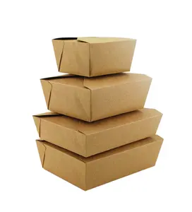 गर्म बिक्री उच्च गुणवत्ता Takeaway खाद्य सलाद पैकेजिंग बॉक्स पर्यावरण के अनुकूल क्राफ्ट पेपर दोपहर के भोजन के बॉक्स