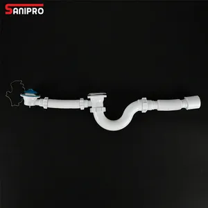 SANIPRO Bathroom Double Sewer Basin Bottle U Telescopic Tube Kitchen Sink Drainer Anti-odor Siphon Bottle Plumbing Trap