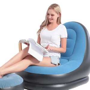 Custom Outdoor Lazy <strong>Sofa</strong> <strong>Bed</strong> Flocked With Footrest <strong>air</strong> <strong>Sofa</strong> Cum <strong>Bed</strong> Inflatable - Product Image 6