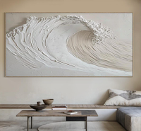 Toile peinte à la main, art texturé en relief 3D, paysage océanique, décoration murale pour salon, décoration minimaliste moderne pour la maison