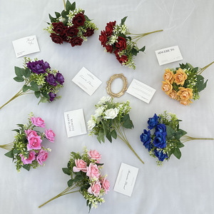 Fábrica de Flores Meiyu, Rosa Artificial de Felpa de 7 Cabezas, Flor Artificial para Decoración de Bodas, Hogar y Fotografía - Product Image 1
