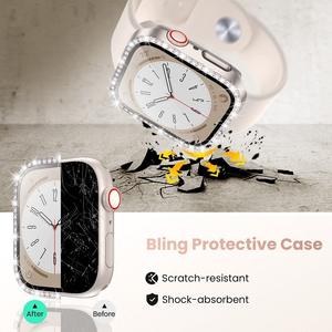 Mode strass étanche étui de <span class=keywords><strong>protection</strong></span> complet PC avec Film de verre trempé pour <span class=keywords><strong>Apple</strong></span> <span class=keywords><strong>Watch</strong></span> 8 <span class=keywords><strong>7</strong></span> iwath housse de <span class=keywords><strong>Protection</strong></span> - Product Image 6