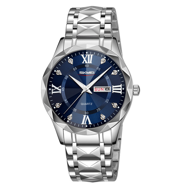 SKMEI 9369 Model Reloj Montre Luxury Gold Men Stainless Steel Fashion Casual Automatic Quartz Watch for Couples Women