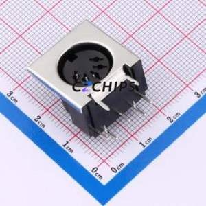 DIN-536A-EP Circular DIN Connector Through hole Component (THT) Connector 5P Female Right Angle 300mA - Product Image 1