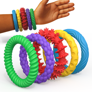 Pack De 6 Pulseras Fidget De Silicona – Juguete Sensorial Para Aliviar El Estrés, Perfecto Para Niños, Adolescentes Y Adultos