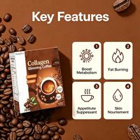 Café minceur au collagène avec L-Glutathion et L-Carnitine, favorise le métabolisme, brûle les graisses, coupe-faim pour femmes et hommes