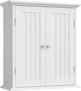 Venta al por mayor Gabinete de pared de baño, gabinete de almacenamiento de ahorro de espacio sobre el inodoro, botiquín <span class=keywords><strong>con</strong></span> 2 puertas y estantes ajustables, - Product Image 2