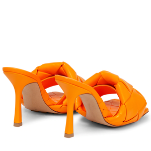 Luxury Women's Outdoor High Heels Mules Square <strong>Toe</strong> 8cm+ Arch <strong>Support</strong> Elegant Slip-on Braided Anti-Slip Microfiber Upper Summer - Product Image 4