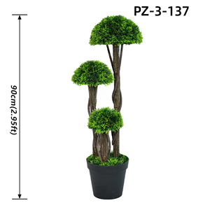Arbre topiaire artificiel à triple boule, <span class=keywords><strong>plante</strong></span> <span class=keywords><strong>verte</strong></span> <span class=keywords><strong>en</strong></span> <span class=keywords><strong>pot</strong></span> <span class=keywords><strong>en</strong></span> faux buis pour projets d'aménagement paysager et de terrassement d'hôtels, villas et jardins, OEM - Product Image 6