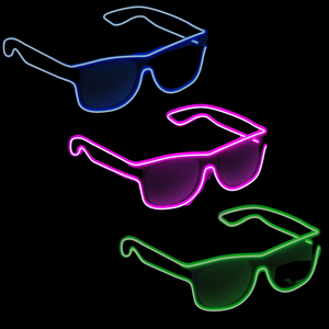 Tùy chỉnh <span class=keywords><strong>Led</strong></span> có dây kính nhựa Neon Rave Đảng EDM Halloween Giáng sinh phát sáng trong bóng tối hoạt động bằng pin - Product Image 1