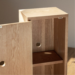 Minimalist Modern Red Oak Tea Cabinet Single Door No-Assembly Required - Compact <b>Sideboard</b> for Tea Rooms & Living Rooms - Product Image 4