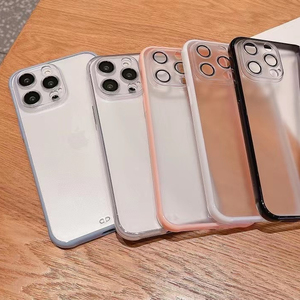 热销镜头薄膜防尘屏磨砂手机外壳贴近皮肤感觉iphone 11-14 pro max