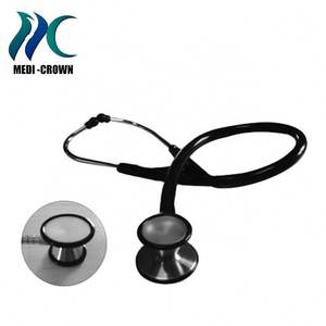 Melhor qualidade luxo cabeça dupla amplificada cardiac preto grande transporte estetoscópio duro - Product Image 6