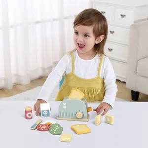 Grille-pain simulé pour enfants coupé joie ensemble de cuisine maison pour enfants ustensiles de cuisine simulés jouets en bois