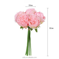 Buket Peony Buatan Real Touch Premium, Bunga Tiruan Gaya Eropa untuk Dekorasi Meja Pernikahan, Natal, dan Kembali ke Sekolah