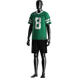 Wholesale Sportswear Competition Polyester Gym Quick Dry <b>Green</b> V Neck <b>Mesh</b> Jersey Classic Football Shirts American Sports - Product Image 3