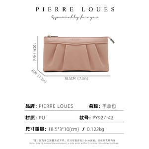 Pierre Loues <b>Soft</b> <b>Leather</b> Pleated Clutch <b>Bag</b> 6 Inch Large Capacity Wallet For Women Everyday Use - Product Image 5