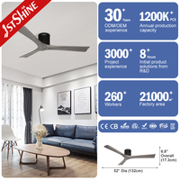 Ventilateur de plafond 1stshine en bois massif, télécommande intelligente, pales réversibles, design élégant, écologique, puissant, débit d'air élevé, 6 vitesses