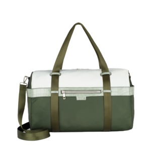 Sac imperméable en Nylon et Alligator en cuir Pu, pour hommes et femmes, fourre-tout de voyage, personnalisé, vert Olive, vente en gros - Product Image 1