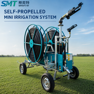 Sistema de Riego con Manguera Retráctil, Mini Equipo de Riego Agrícola Autopropulsado, Bomba Metálica con Control Remoto y Caja de Engranajes Automática - Product Image 1