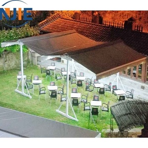 Auvent rétractable <span class=keywords><strong>manuel</strong></span> à <span class=keywords><strong>double</strong></span> projection de haute qualité pour balcon extérieur, protection UV, cadre en aluminium, autoportant, style papillon - Product Image 2