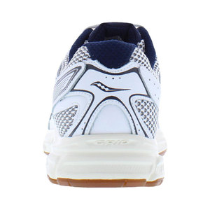Zapatos para caminar Saucony Ride Millennium para hombre, color blanco, azul marino, parte superior de malla, comodidad, amortiguación y soporte - Product Image 3