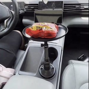 2024 nouvelle Table de plateau de voiture avec 360 bras pivotant rotatif extensible ABS Base plateau de nourriture organisateur réglable confortable manger des voitures - Product Image 3