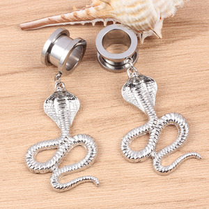 Evorte-expansor de oreja de serpiente de acero inoxidable, expansor de oreja de Boa, expansores de pesas, tapones de serpiente, pendientes, Piercing, joyería para el cuerpo - Product Image 6