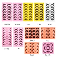 En gros, Faux cils en bande complète, effet humide, aspect extensions de cils, volumineux 3D, 15-20mm, en vison synthétique, style russe, effet effilé