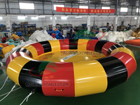 Bateau Disco Gonflable Volant pour l'Eau de Mer, Tube Remorquable UFO Rotatif, Bateau Disco Aquatique Gonflable pour Adultes