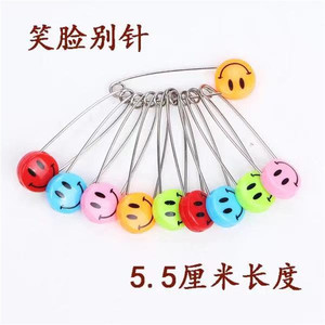 Broches Smiley Face élégantes et raffinées, 5,5 cm, en acier inoxydable, pour enfants, usage domestique - Product Image 1
