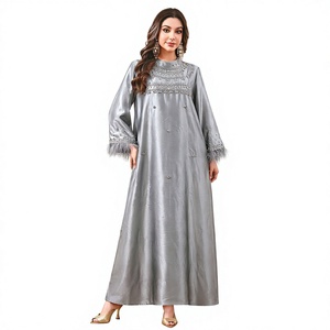 Women's Plus Size Handmade Lightweight Hand Beaded Sequined Georgette <b>Kaftan</b> Abaya Floor-Length Ethnic Wedding <b>Dress</b> - Product Image 4