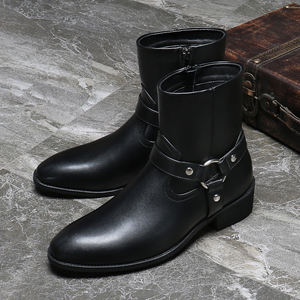 Botas Chelsea Impermeables en Oferta con Entresuela Gruesa y Elevada y Suelas Tipo Muffin, Botas de Mezclilla y Cuero hasta el Tobillo - Product Image 6