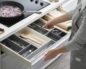 Portable <strong>PP</strong> Foldable Tableware <strong>Storage</strong> Box New Style Cabinet Partition Arrangement <strong>Drawer</strong> for Organizing Clothing Items - Product Image 2