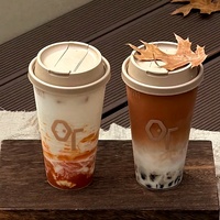 Gobelets en plastique jetables personnalisés transparents de 16 oz (700 ml) pour thé au lait, smoothies, jus et boba