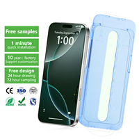 Logo personnalisé dureté 9H antireflet anti-lumière bleue facile à installer en verre trempé sans poussière pour iPhone 17 Pro Max