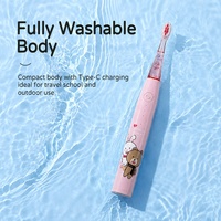 Cepillo de Dientes Eléctrico Infantil con Diseño de Dibujos Animados, Bonito y Portátil, con Luz LED, Popular, Resistente al Agua, Cepillo de Dientes Inteligente para Niños