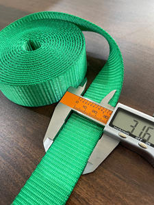 Sangle en polyester 100% rayée verte 32 mm SANBOO, durable, haute capacité de charge, sangle de fixation robuste pour le transport de marchandises - Product Image 5