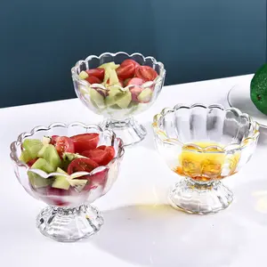 Vasos de vidrio de postre de jugo único vasos de vidrio de helado de 4oz de alta calidad taza de postre de té de la leche