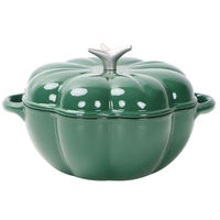 Pots et casseroles en fonte durables en forme de citrouille avec revêtement émaillé pour cuisinières à gaz et à induction – Vente en gros