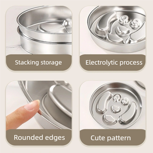 Slow Food Tigelas de aço inoxidável moderno Pet Sólido Amor Estilo Eco Gato Cão Alimentação Tigelas Asfixia Bloat Prevenção - Product Image 4