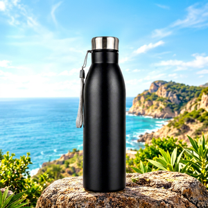 Black Stainless Steel Light Weight Custom Logo <b>Print</b> 1000ml Single <b>Wall</b> Leak Proof Water Bottle for Travel Gym Outdoor - Product Image 1