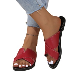 Nouvelles sandales plates décontractées unies pour femmes grandes tailles, style européen et américain, collection 2024 - Vente en gros pour fabricants 231 231 - Product Image 5