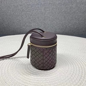 Durable Genuine Leather Women Crossbody <b>Tote</b> <b>Bag</b> Daily Casual Use Stylish Handled Woven Small Bucket Factory Direct Price - Product Image 4