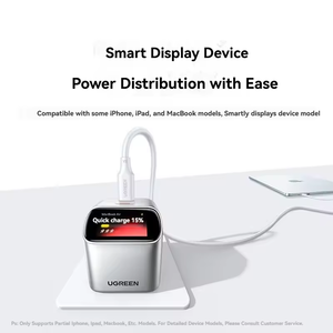 Cargador GaN <span class=keywords><strong>UGREEN</strong></span> X740 de <span class=keywords><strong>45W</strong></span>, Cargador Rápido USB C 3C de <span class=keywords><strong>45W</strong></span> °   Cargador de Pared Plegable con Pantalla TFT Inteligente en Ángulo, PD3.0, PPS - Product Image 4