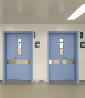 Porte hermétique automatique à battant pour salle blanche, panneau HPL, porte médicale ignifuge pour hôpital, laboratoire, salle de réunion