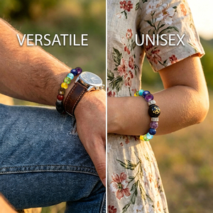 Bracciale 7 Chakra con Biglietto Esplicativo per Uomo e Donna in Cristallo Naturale per la <span class=keywords><strong>Guarigione</strong></span> e l'Ansia Gioiello Mandala Yoga Meditazione Idea Regalo - Product Image 3