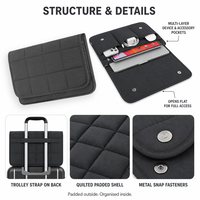 Housse matelassée pour ordinateur portable, étui pour ordinateur portable, organiseur d'ordinateur avec sangle pour trolley, pour le bureau, les déplacements et les voyages