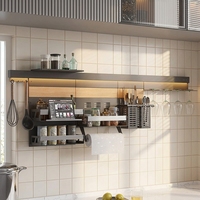 Supports de rangement muraux peu encombrants, étagères de cuisine, ensemble d'étagères magnétiques pour bouteilles d'épices avec crochets